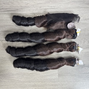 Super Double Drawn Bundle Ombre Brown 100% Calidad vietnamita Super Cabello humano Alta calidad Primavera Rizado - Product Image 6