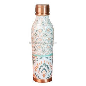 Botella de cobre de alta calidad con adhesivo y acabado pulido para beber y uso en la cocina, botella de cobre a prueba de fugas. - Product Image 6