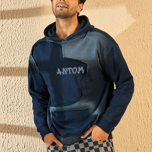 Sweat à capuche pour homme de qualité supérieure, décontracté, tissé, avec logo imprimé sur le devant, 100% coton, pull-over oversize, 280 grammes - Product Image 4