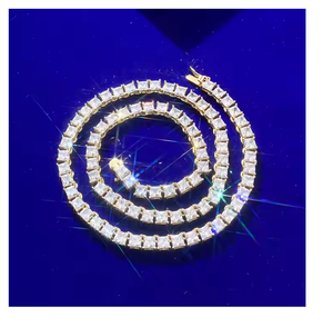 Collar de Moissanita de Alta Claridad con Corte Esmeralda, Colgante Hip Hop Bling, Joyería Unisex - Product Image 6