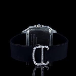 Montre de luxe à mouvement à quartz et cadran en verre, ornée de moissanite, idéale pour les occasions spéciales et le style quotidien - Product Image 4