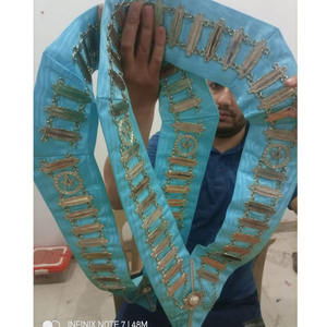 Parches de tela de sarga bordados a máquina para collar de Maestro Venerable Masónico de Memphis, al por mayor, con trenza y cinta negra, de la más alta calidad - Product Image 5