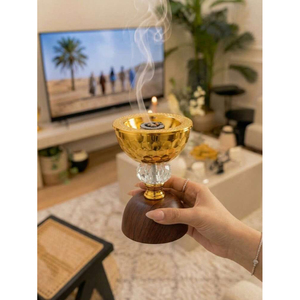 Quemador de incienso de latón hecho a mano con tapa decorativa para uso religioso, difusor de aromaterapia para todas las estaciones, accesorios de fragancia para el hogar - Product Image 4