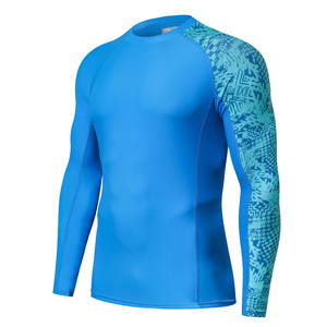 Men's <b>Long</b> <b>Sleeve</b> UPF50 Rash Guard Quick Dry <b>Compression</b> <b>Shirt</b> with Digital Print for Surfing Swimming BJJ - Product Image 1