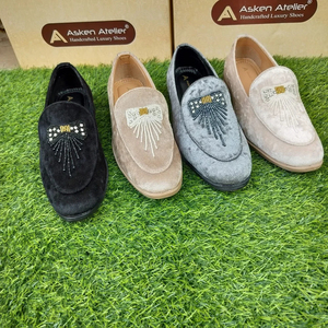 Chaussures de marié traditionnelles brodées pour hommes, design brodé, chaussures de mode pour mariage - Product Image 6