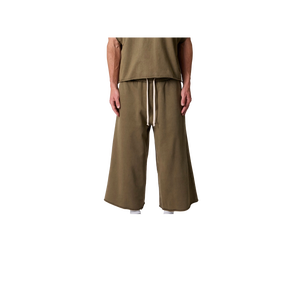 Pantalon en denim vert olive pour homme, coupe droite, taille basse, style décontracté avec poches, ODM - Product Image 1