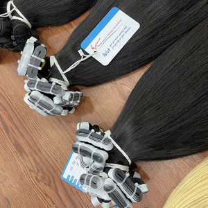 Cheveux vietnamiens naturels noirs, double trame, lisses, en bande, 100 grammes par paquet, prêts à être expédiés - Product Image 2