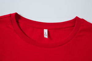 Camiseta Roja Clásica de Algodón Liso con Cuello Redondo y Manga Corta, Estilo Casual Básico, Corte Holgado, Logotipo Personalizado, Marca Privada, OEM, Venta al Por Mayor - Product Image 4