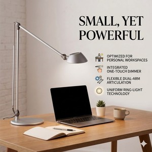 Lámpara de Lectura LED Moderna de Doble Brazo, Inspirada en el Estilo Halógeno Clásico, Ajustable, con Control Táctil, para Oficina, Hogar y Estación de Trabajo - Product Image 1