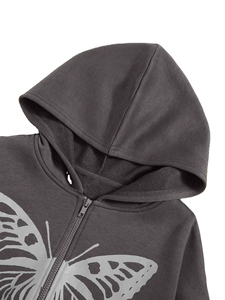 Sudadera con capucha y cremallera de última moda, personalizada, estilo streetwear de invierno, de lujo, con parche de chenilla bordado, talla grande. - Product Image 4