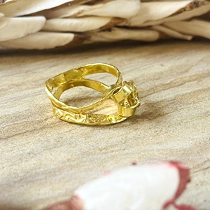 Trendy Design Boho Abstract Statement <b>Ring</b> Boho Brass Band Women 18k Gold Plated Geometric <b>Cross</b> Over <b>Rings</b> Wholesale/OEM/ODM - Product Image 3