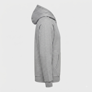 Sweat à capuche unisexe de sport en molleton 100% coton, coupe classique, avec poche avant zippée, écologique, pour l'entraînement hivernal, vente en gros, OEM - Product Image 3