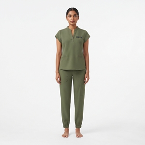 Ensemble de vêtements de travail pour infirmières et personnel médical, avec logo personnalisé, haut médical à col en V et pantalon de jogging pour femmes - Product Image 6