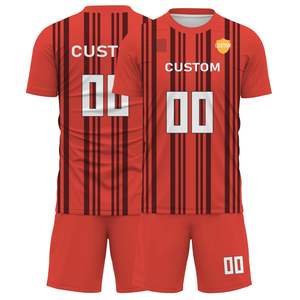 High Quality Breathable Men's Soccer Wear Customizable Team Uniform Set OEM Wholesale Service Soccer Jersey Uniform - Product Image 1