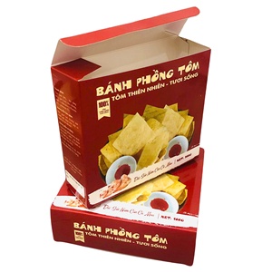 Authentic Vietnamese 1mm Thick Crispy Shrimp Crackers Recycled Paper Cardboard Self Erecting Boxes Offset Printed Air Sea - Product Image 3