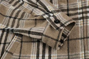 Custom <b>Mens</b> High Quality Yarn Dyed Cotton Plaid Hooded <b>Flannel</b> Shirt <b>Jacket</b> Insulated Eco-Friendly Windproof Streetwear Winter - Product Image 4