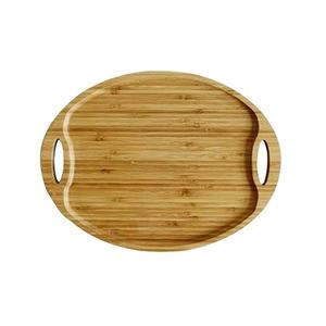 Bandeja rectangular de madera de bambú de diseño nórdico más vendida, mango de pulido transparente para el hogar, restaurantes, hoteles, bandejas decorativas para servir - Product Image 2