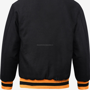 Blouson universitaire vintage en jean enduit à col montant pour homme, grande taille, personnalisé OEM, vente en gros - Product Image 5