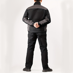 Combinaison de travail noire en polyester pour homme, résistante à l'abrasion et dotée de plusieurs poches pour une utilisation pratique - Product Image 3