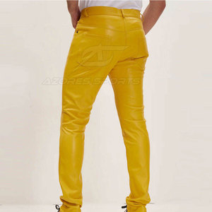 Pantalones de Cuero Modernos para Hombre, Corte Recto, Cintura Media, Cierre de Botones, Alta Calidad, Suaves, Cómodos, Duraderos, Estilo Casual Urbano para Uso Diario - Product Image 4