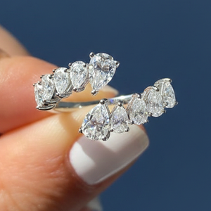 Anillo de Diamante Cultivado en Laboratorio de 3.50CT, Oro de 14K, Corte Pera, Chapado en Rodio, Anillo de Aniversario para Mujer, Regalo de Boda para Ella, Anillo de Diamante Personalizado - Product Image 4