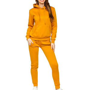 Conjunto Deportivo de Primavera/Otoño para Mujer, Sudadera con Capucha y Cierre, Pantalones Casuales, Transpirables, 100% Algodón Felpa, para Entrenamiento, Viajes y Ocio - Product Image 1