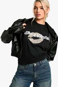 Camiseta Negra de Algodón Transpirable y Ecológica de Manga Corta de Corte Regular para Mujer, Top de Moda Urbana - Product Image 3