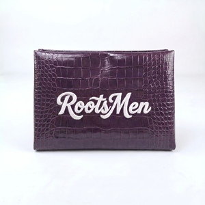 Rootsmen Custom Purple Premium Ins-Style PU Leather <b>Makeup</b> Bag Open Closure Lightweight Water Resistant Hanging Travel Cosmetic - Product Image 2