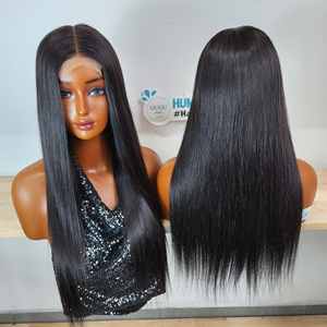 Wholesale Price Bone Straight 5x5 Closure Transparent Lace <b>Wig</b> Double Drawn Virgin Hair Vietnam Medium Cap <b>Wigs</b> - Product Image 1