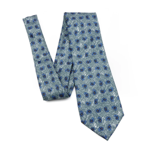 Men's Silk 9cm Wide Soft Smooth Ties Green <b>Navy</b> Blue Paisley Stripe Printed Necktie Wedding Party <b>Accessories</b> Gifts - Product Image 3