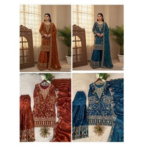 Ensemble Sharara haut de gamme le plus vendu avec dupatta, vêtements culturels sur mesure pour événements nuptiaux et réceptions - Product Image 1