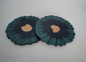 Modern Resin Coasters Set with and Natural Texture Design for Home Decoration High Quality Eco Friendly Handmade Reusable Resin - Product Image 2