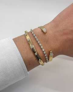 Rivet Inspired Lab Grown Diamond <b>Bangle</b> Minimalist Rigid Statement Daily Wear Bracelets 14K 18K <b>Gold</b> 1.12ct VS+ Wholesale - Product Image 2