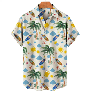 Camisa Hawaiana Sublimada con Logotipo Personalizado para Hombre, Ligera, Transpirable, Ecológica, de Secado Rápido, Anti-Pilling, Ropa de Playa para Verano - Product Image 5