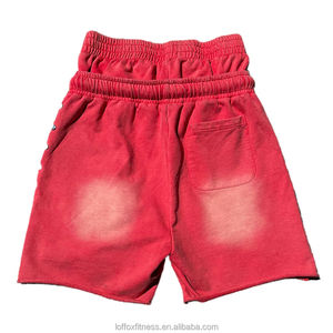 Shorts streetwear rouges à clous pour hommes, décontractés, avec cordon de serrage, surdimensionnés, imprimés, mode été - Product Image 2