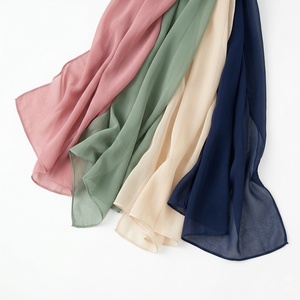 New Premium Quality Wholesale Women's Muslim Solid Casual <b>Scarves</b> 100% <b>Chiffon</b> Material Custom Logo Multi-Functional Outdoor Use - Product Image 6