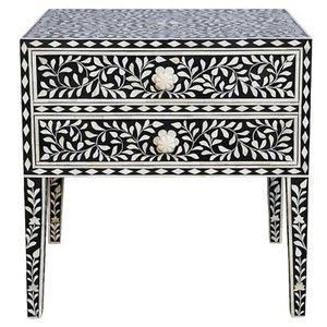 Tabouret de luxe en os incrusté, fait main, motif exquis, moderne et personnalisable, pour chambre et salon, élégant, Diwali - Product Image 1