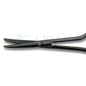 Ciseaux chirurgicaux courbés à pointe aiguisée, manche annelé, pour chirurgie générale, certifiés CE, en acier inoxydable, 7 pouces - Product Image 2