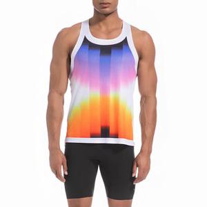 Camiseta sin mangas transpirable para hombre, diseño sublimado, cuello redondo, material de poliéster, chaleco deportivo para gimnasio, personalizable, bajo MOQ, precio económico - Product Image 3