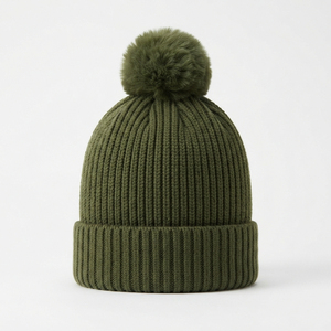 Modische Winter Unisex Canvas Bommelmütze mit Individuellem Gewebten Logo Gerippte Bommelmütze für Freizeit Angeln Party Täglichen Gebrauch 100% Baumwolle - Product Image 2