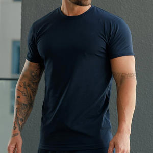 T-shirts surdimensionnés en coton tricoté pour hommes, style streetwear personnalisé, avec impression de logo sur mesure, respirants et écologiques - Product Image 1