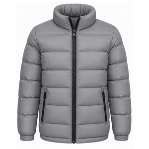 เสื้อแจ็คเก็ตพัฟเฟอร์สีเหลืองสำหรับผู้ชาย แบรนด์ Manufacturer ป้องกันลม กันหนาว ปิดด้วยซิป คอตั้ง สวมใส่สบาย ทรงปกติ น้ำหนักเบา - Product Image 3