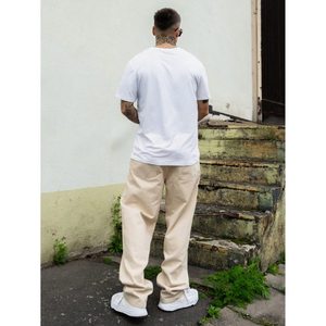 Jean en denim beige vintage taille haute coupe droite style rétro, jambe large, écologique, respirant, délavé, mode automne, taille 26-40 - Product Image 4