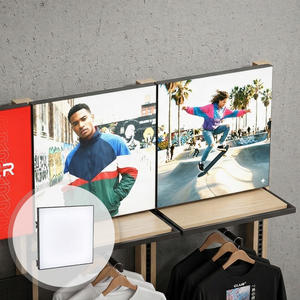 Afficheur publicitaire en tissu avec éclairage LED pour montage mural, style moderne, en métal - Product Image 1