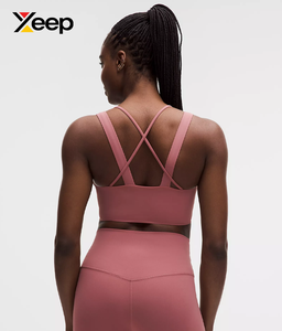 เสื้อชั้นในกีฬาโยคะคุณภาพสูงสำหรับผู้หญิง XEEP รุ่น XC-SB-103 แบบเรียบง่าย ระบายอากาศได้ดี สายปรับได้ แผ่นรองถอดออกได้ รองรับได้ดีเยี่ยม แห้งเร็ว - Product Image 2