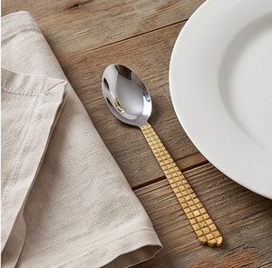 Novelty Stainless Steel Tea Spoons <b>Gold</b> Plated <b>Long</b> Handle <b>Mirror</b> Finish Creative Dessert Spoon Set For Party Tableware - Product Image 4