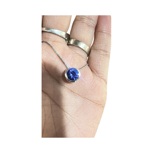 Pendentif élégant en argent sterling 925 avec collier et breloque en plaqué or et rhodium avec pierres précieuses - Product Image 3