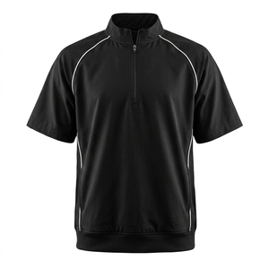 Chaquetas OEM Zip Up Cage para hombre, de manga larga, con cuello alto y media cremallera, 100% poliéster, estilo béisbol. - Product Image 2