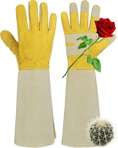 Gants de sécurité en cuir véritable à manches longues |   Résistant au travail industriel et à la chaleur |   Vente en gros OEM Pakistan - Product Image 4