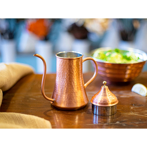 Hot Selling Cheap Price Pure <b>Copper</b> Hammered Design Jug Pitcher With Lid Brass Brass <b>Knob</b> Custom Size For Home Table Purpose Jug - Product Image 6